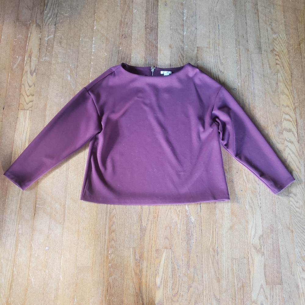 Maroon brown soft back zipper pullover top H&M Medium comfy gorpcore Fall Medium